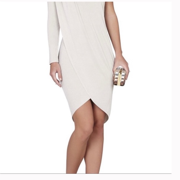 BCBG MAXAZRIA TAN/SILVER COCKTAIL DRESS - XS - Picture 3 of 9